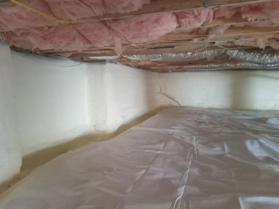Crawl space encapsulation with closed-cell spray foam for Roof Waterproofing in Grayson
